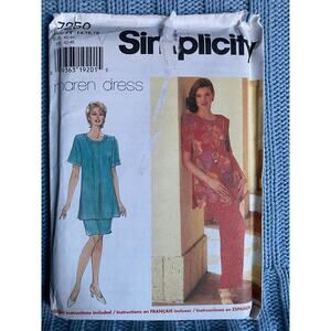 Simplicity 7250 Sewing pattern long top pencil skirt pants size 14 16 18